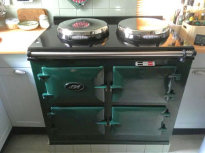 Een geplaatste AGA in de keuken van een klant